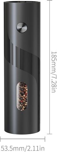Electric Pepper Grinder, Sleek Matte Finish, CD Button,4.06 fl oz Capacity, LED Indicator（Without Battery) in Saudi Arabia