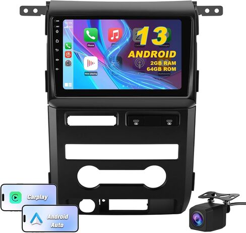 Stereo Awesafe Car Ford F150 2009 2010 2011 2012 (Auto AC Only) ، استبدال راديو Car الشاشة باللمس مع Carplay Android Auto GPS Navigation Am FM in Kuwait