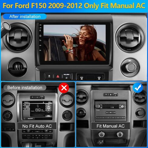 Stereo Awesafe Car Ford F150 2009 2010 2011 2012 (Auto AC Only) ، استبدال راديو Car الشاشة باللمس مع Carplay Android Auto GPS Navigation Am FM in Kuwait