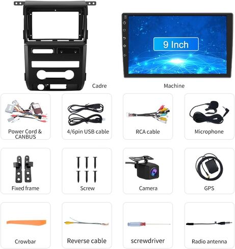 Stereo Awesafe Car Ford F150 2009 2010 2011 2012 (Auto AC Only) ، استبدال راديو Car الشاشة باللمس مع Carplay Android Auto GPS Navigation Am FM in Kuwait