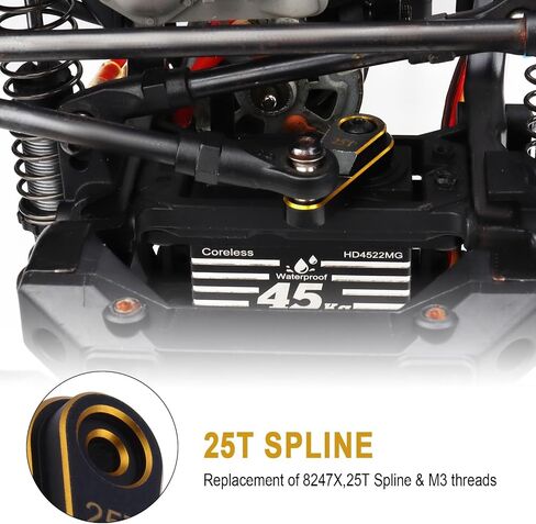 Hobbypark الألومنيوم سيرفو القرن 25T ترقيات ذراع التوجيه لسيارة Traxxas 1/10 بمقياس RC الزاحف، استبدال 8247X (أحمر-أسود) in Saudi Arabia