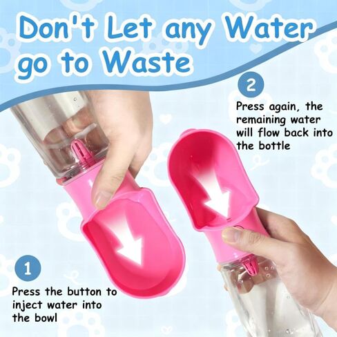 11OZ Portable Dog Water Bottle with Food Container | BPA-Free | Leak-Proof | Perfect for Outdoor Walks (Blue, 11OZ) in Saudi Arabia