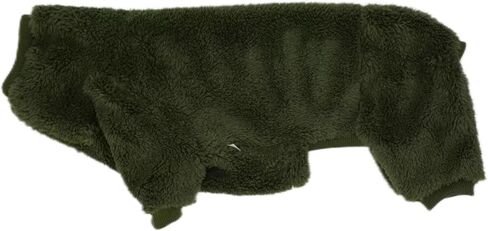 Dachshund Dog Fleece Jumpsuit Turtleneck Sweater, Suitable for Dachshunds, Winter Soft Cozy Dog Pajamas Clothes (Dark Green, Small) in Saudi Arabia