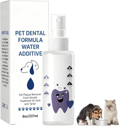 Pawbright Dental Plus, Pet Dental Formula Water Additive, Odorless & Flavorless Formula to Fight Tartar, Promote Healthy Gums & Freshen Breath. Easy Daily Use for All Pet in Kuwait
