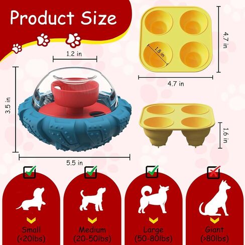 لعبة تفاعلية للكلاب، لعبة ألغاز مع توزيع مكافآت قابلة للتعديل وحلوى مجمدة يمكنك صنعها بنفسك، ألعاب إثراء للكلاب لإبقائهم مشغولين وتحفيزهم العقلي in Kuwait