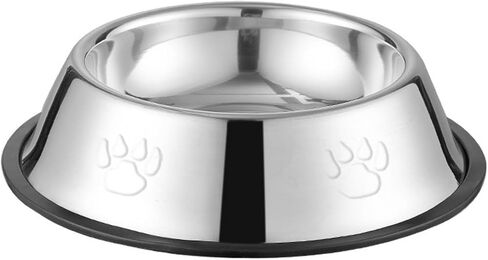 Stainless Steel Dog Bowl for 5.51-11.02 lbs Canines Durable Anti-Slip Food Water Feeding Dish with Non-Slip Base for Small to Medium Dogs in Saudi Arabia