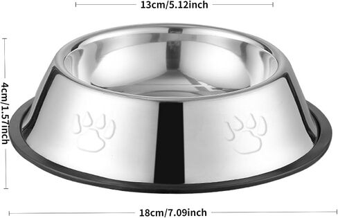 Stainless Steel Dog Bowl for 5.51-11.02 lbs Canines Durable Anti-Slip Food Water Feeding Dish with Non-Slip Base for Small to Medium Dogs in Saudi Arabia