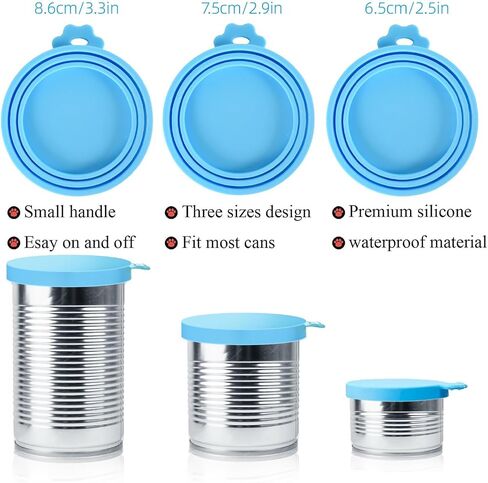 3 Pack Pet Food Can Covers, Safe Silicone Can Lids for Dog & Cat Food Cans (Green + Blue + Orange) in Saudi Arabia