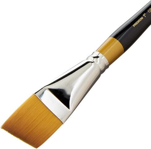 KINGART Premium Original Gold 9400-1 1/2 Angular Shader Series Artist Brush, Golden Taklon Synthetic Hair, Short Handle, for Acrylic, Watercolor, Oil and Gouache Painting, Size 1 1/2" in Kuwait