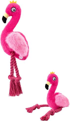 Flamingo Knot Squeaky Dog Toys with Crinkle Paper for Small and Medium Dogs,Stuffed Plush Chew Toys for Puppy to Cuddle, Curl up, Snuggle - Red in Saudi Arabia
