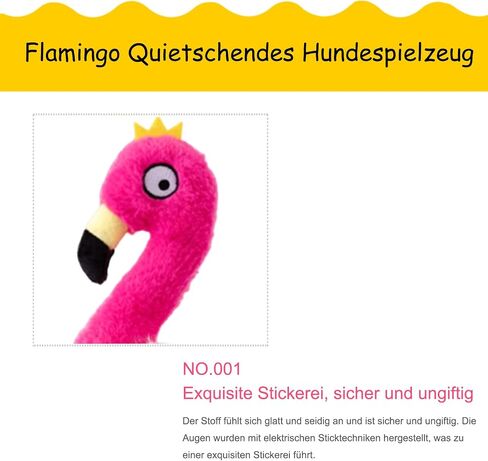 Flamingo Knot Squeaky Dog Toys with Crinkle Paper for Small and Medium Dogs,Stuffed Plush Chew Toys for Puppy to Cuddle, Curl up, Snuggle - Red in Saudi Arabia