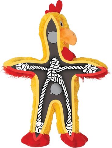 KONG Knots Chicken Dog Toy – Internal Knotted Rope & Dual Squeakers – Durable Plush with Minimal Stuffing, Indoor/Outdoor Chew & Tug Toy (Medium/Large) in Saudi Arabia