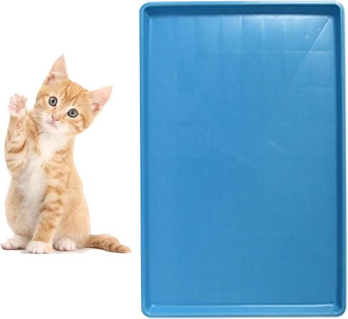 Pet Food Mat Waterproof Rubber for Replacement Tray Dog Crate Cages Crates Avoid Water or Spilling Out Dishwasher Safe Blue 13.4" LX10.2 WX1.2 H in Saudi Arabia