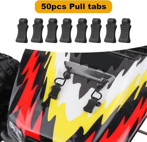 HobbyPark 50pcs RC Rubber Pull Tabs for 1/12 1/10 1/8 1/5 RC Car Body Clips Scale Models (fit 1.2mm 1.4mm 1.5mm Rod) in Saudi Arabia