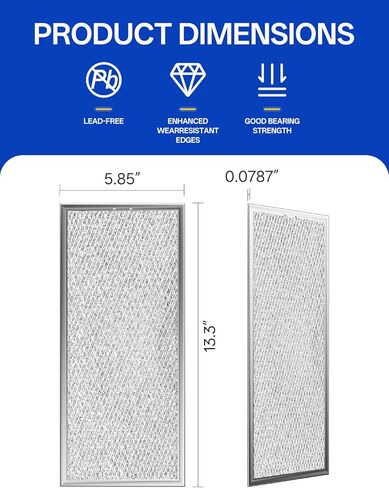 استبدال فلتر الميكروويف WB06X10596 GE مقاس 13.3 بوصة × 5.85 بوصة يناسب مرشحات الشحوم الشبكية من الألومنيوم W-hirlpool Sam-sung - مرشحات الهواء التي تدخل عبر نطاق مروحة تهوية الفرن (قطعتان) in Kuwait