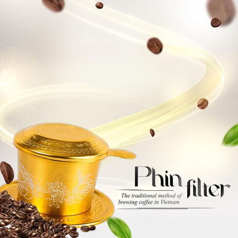 مجموعة فلتر صب الفيتنامية TRUNG NGUYEN LEGEND، ماكينة صنع القهوة بالتقطير التقليدية، ماكينة ضغط القهوة المحمولة القابلة لإعادة الاستخدام (فضي) in Kuwait