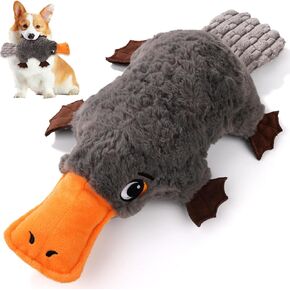 Platypus Dog Toy, Squeaky Interactive Plush Toy with Realistic Sound, Crinkle Paper, Soft & Durable for Indoor or Outdoor Tug of War, Training Reward for Small Medium Large Dogs in Saudi Arabia