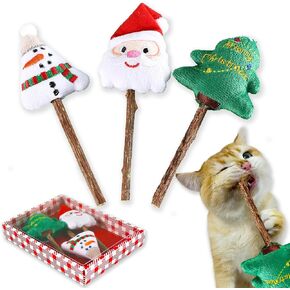 3 قطع من أعواد سيلفرفين، أعواد مضغ للقطط - ألعاب التسنين للقطط الصغيرة، ألعاب وهدايا عيد الميلاد للقطط in Kuwait