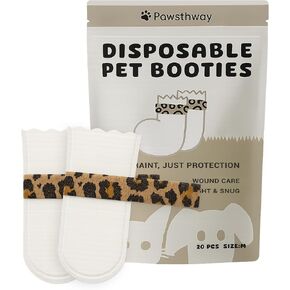 Disposable Dog Booties for Dogs & Cats, Waterproof & Breathable Paw Protectors with Integrated Medical-Grade Self-Adhesive Bandage – Easy On/Off, Prevent Licking & Wound Recovery, 20 Pack (Middle) in Saudi Arabia