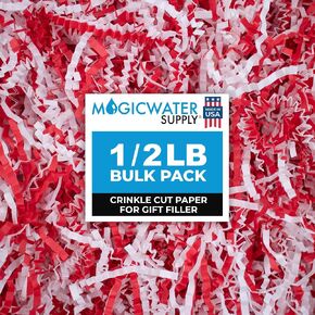 MagicWater Supply - 1/2 LB - Light Ivory - Crinkle Cut Paper Shred Filler great for Gift Wrapping, Basket Filling, Birthdays, Weddings, Anniversaries, Valentines Day, and other occasions in Kuwait