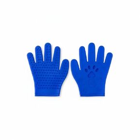 Pet Hair Removal Glove for Dog & Cat - Electrostatic Pet Hair Removal Gloves Brush with Soft Silicone Bristles, Massage Mitt with Enhanced Five Finger Design, Easy to Use For Cat & Dog, Two Pair(Blue) in Kuwait