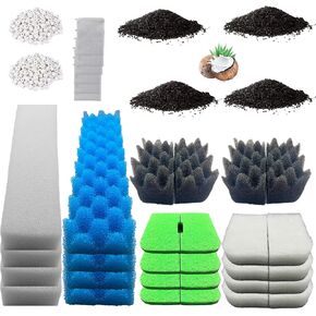 40 Packs 406/407 Canister Filter Replacements Compatible with Fluval 406/407 Aquarium Filters. Includes Filter Media Set with biofoam, Activated Carbon, and Ceramic Rings. Upgraded Version in Saudi Arabia