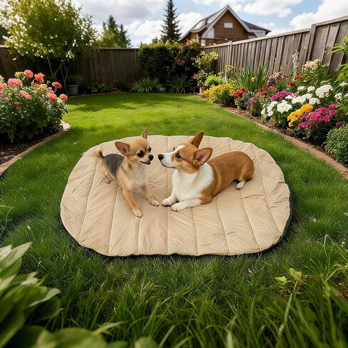 Camping Dog Bed, Travel Dog Bed,33.46“ x 27.26“, Washable & Foldable& Stain-Resistant, Waterproof Pets Mat, Indoor Outdoor Use, Easy Carry, Ideal for All Breeds, Reversible Portable Mat for Dogs in Saudi Arabia