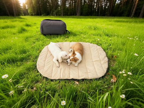 Camping Dog Bed, Travel Dog Bed,33.46“ x 27.26“, Washable & Foldable& Stain-Resistant, Waterproof Pets Mat, Indoor Outdoor Use, Easy Carry, Ideal for All Breeds, Reversible Portable Mat for Dogs in Saudi Arabia