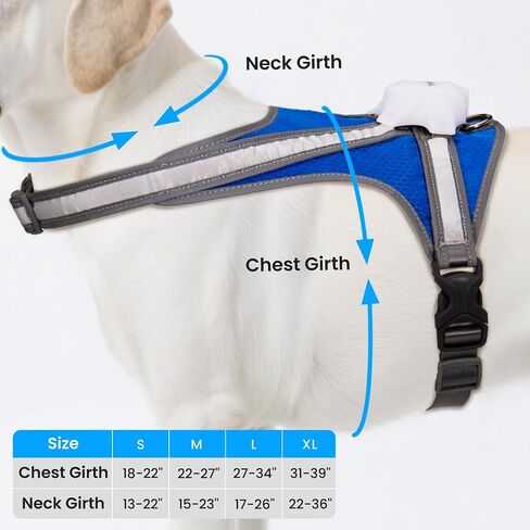 Light Up Dog Harness, Reflective Adjustable Dog Vest, No Pull Illuminated LED Harness for Dogs Night Walking Hiking Running, Waterproof,Lightweight(Large, Blue) in Saudi Arabia