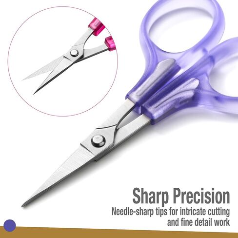 Beaditive High Precision Detail Scissors Set (2-Pc) Sharp, Fine Tips | Paper Cutting, Scrapbooking, Sewing, Crafting | Stainless Steel | Protective Cover (Pastel) in Kuwait