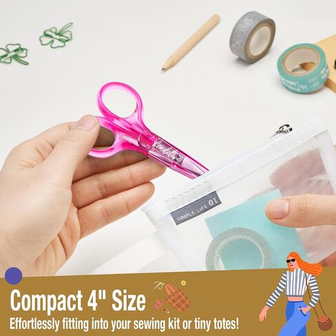 Beaditive High Precision Detail Scissors Set (2-Pc) Sharp, Fine Tips | Paper Cutting, Scrapbooking, Sewing, Crafting | Stainless Steel | Protective Cover (Pastel) in Kuwait