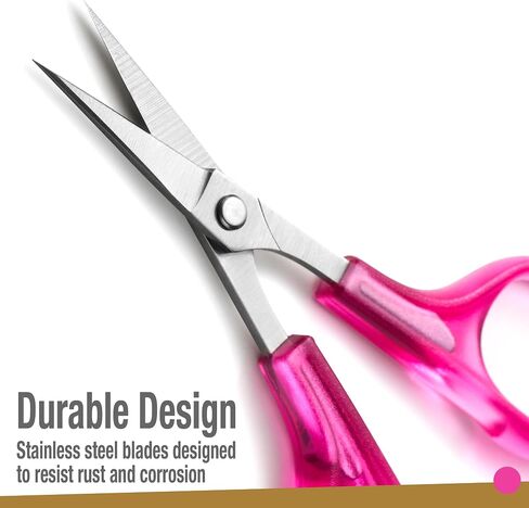 Beaditive High Precision Detail Scissors Set (2-Pc) Sharp, Fine Tips | Paper Cutting, Scrapbooking, Sewing, Crafting | Stainless Steel | Protective Cover (Pastel) in Kuwait