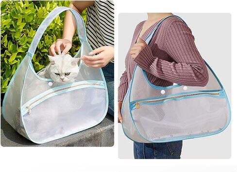 Nylon Net Pet Carriers Bag with Ventilated Design Portable Carrying for Cats Travel Outdoor Cats Travel in Saudi Arabia
