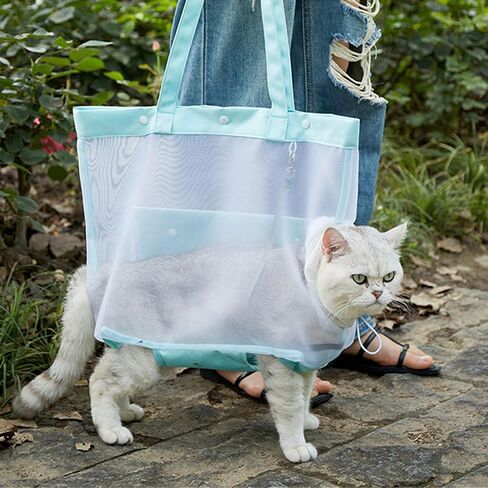 Nylon Net Pet Carriers Bag with Ventilated Design Portable Carrying for Cats Travel Outdoor Cats Travel in Saudi Arabia