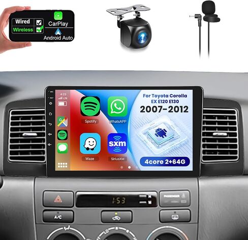 8core4+64g سيار ستيريو لتويوتا كورولا EX 2007-2012 اللاسلكي اللاسلكي/Android Auto Android مع شاشة Qualcomm 9 " in Saudi Arabia
