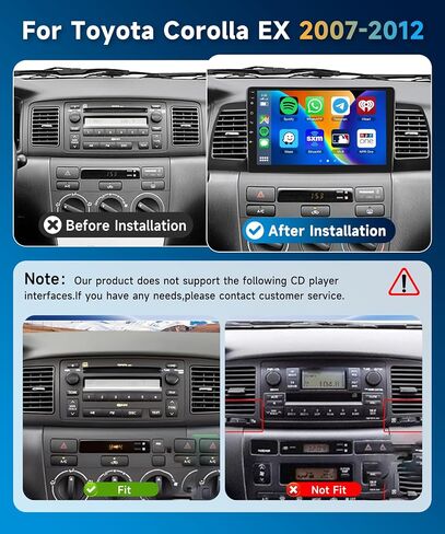 8core4+64g سيار ستيريو لتويوتا كورولا EX 2007-2012 اللاسلكي اللاسلكي/Android Auto Android مع شاشة Qualcomm 9 " in Saudi Arabia
