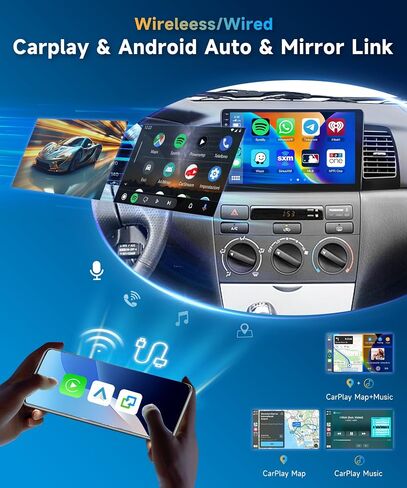 8core4+64g سيار ستيريو لتويوتا كورولا EX 2007-2012 اللاسلكي اللاسلكي/Android Auto Android مع شاشة Qualcomm 9 " in Saudi Arabia