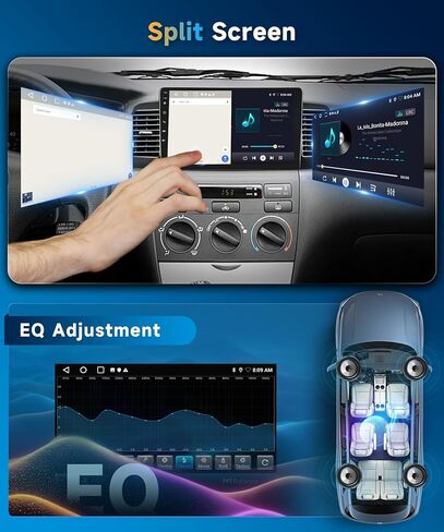 8core4+64g سيار ستيريو لتويوتا كورولا EX 2007-2012 اللاسلكي اللاسلكي/Android Auto Android مع شاشة Qualcomm 9 " in Saudi Arabia