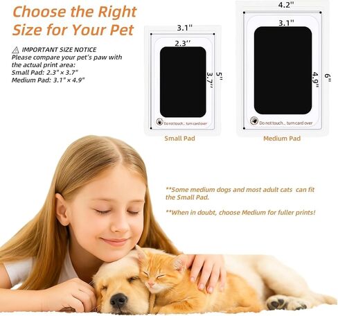 Paw Print Kit for Dogs, Inkless Clean Touch 2.3×3.7 in, Paw Print Kit for Dogs and Cats, Mess-Free for Puppies Kittens Pet Memorial 1 Pack in Saudi Arabia
