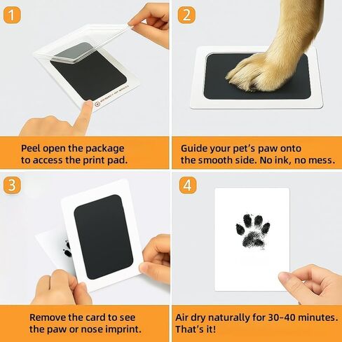 Paw Print Kit for Dogs, Inkless Clean Touch 2.3×3.7 in, Paw Print Kit for Dogs and Cats, Mess-Free for Puppies Kittens Pet Memorial 1 Pack in Saudi Arabia