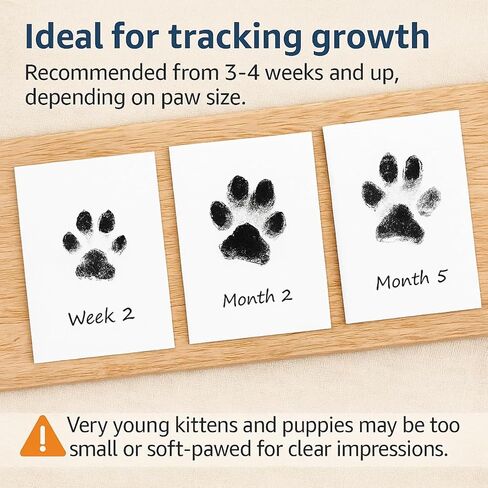 Paw Print Kit for Dogs, Inkless Clean Touch 2.3×3.7 in, Paw Print Kit for Dogs and Cats, Mess-Free for Puppies Kittens Pet Memorial 1 Pack in Saudi Arabia