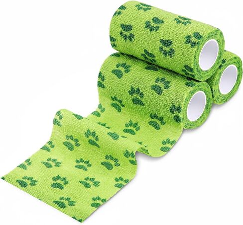 Geiserailie 3 Pack No Chew Vet Bandage, Bitter Self Adhesive Bandage for Pets to Prevent Chewing, Breathable and Elastic, Suitable for Outdoor Activities, Prevent Injuries(4inch x 15yd) in Saudi Arabia