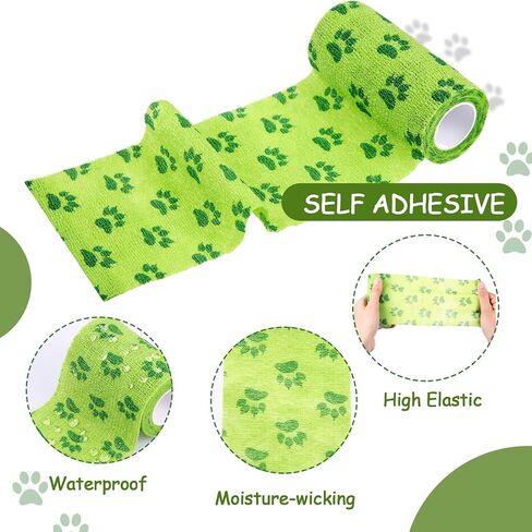 Geiserailie 3 Pack No Chew Vet Bandage, Bitter Self Adhesive Bandage for Pets to Prevent Chewing, Breathable and Elastic, Suitable for Outdoor Activities, Prevent Injuries(4inch x 15yd) in Saudi Arabia