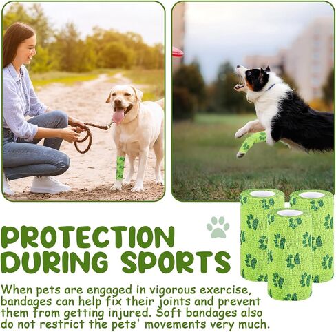Geiserailie 3 Pack No Chew Vet Bandage, Bitter Self Adhesive Bandage for Pets to Prevent Chewing, Breathable and Elastic, Suitable for Outdoor Activities, Prevent Injuries(4inch x 15yd) in Saudi Arabia