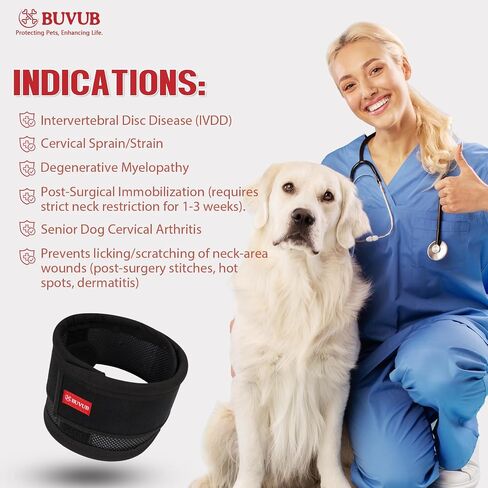 Adjustable Dog Neck Brace for Neck Pain & Injury Relief - Soft & Comfortable Support Collar for Dogs for Recovery After Surgery or Injury(Medium) in Saudi Arabia