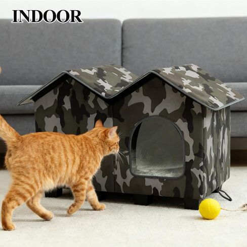 Kilodor Heated Outdoor Cat House, Insulated Elevated Cat House Weatherproof for Outside, Cat Shelter with Heated Pad for Outdoor/Indoor Cat in Winter (Green, Medium) in Saudi Arabia