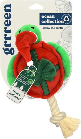 Dog Toys | Holiday Plush Toy Turtle Stuffed Animal for Dogs | Medium Eco Friendly Toy - Easy to Clean and Made from Non Toxic Materials in Saudi Arabia
