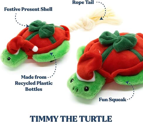 Dog Toys | Holiday Plush Toy Turtle Stuffed Animal for Dogs | Medium Eco Friendly Toy - Easy to Clean and Made from Non Toxic Materials in Saudi Arabia