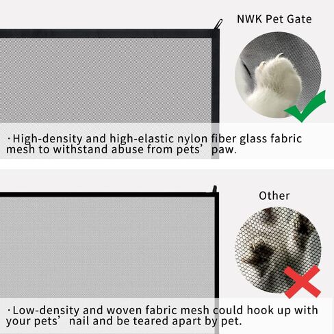 NWK Magic Dog Gate for Stairs Pet Gate for The House Providing a Safe Enclosure for Pets to Play and Rest, 6 Hooks Design (30'' X 43'') in Saudi Arabia