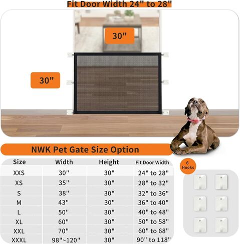 NWK Magic Dog Gate for Stairs Pet Gate for The House Providing a Safe Enclosure for Pets to Play and Rest, 6 Hooks Design (30'' X 43'') in Saudi Arabia